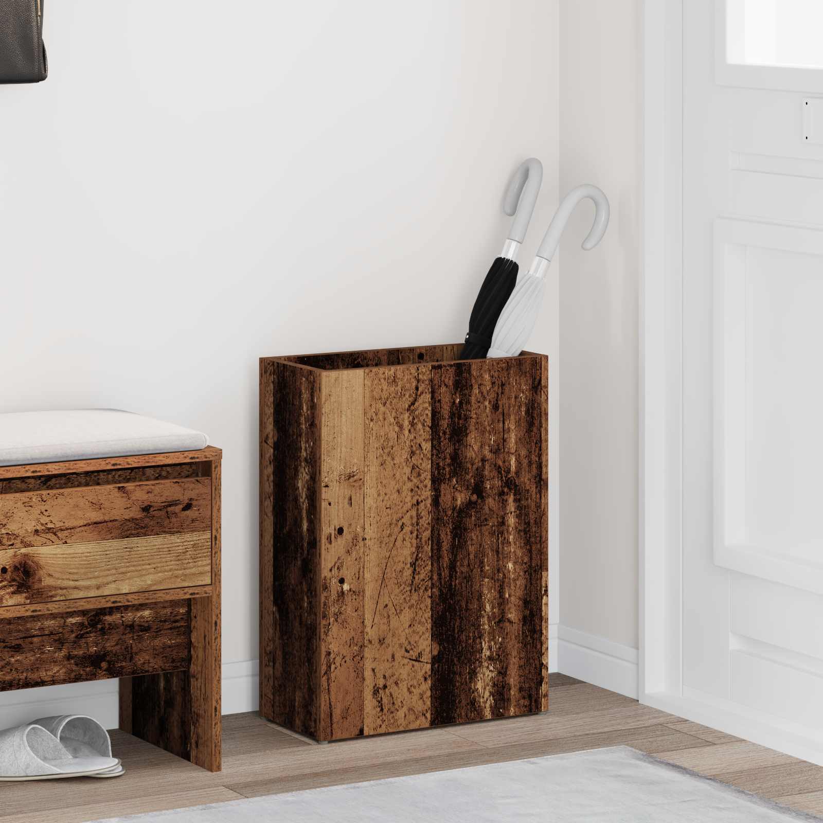 Paraplu Standaard Oudhout 40 x 20 x 55,5 cm Bewerkt hout