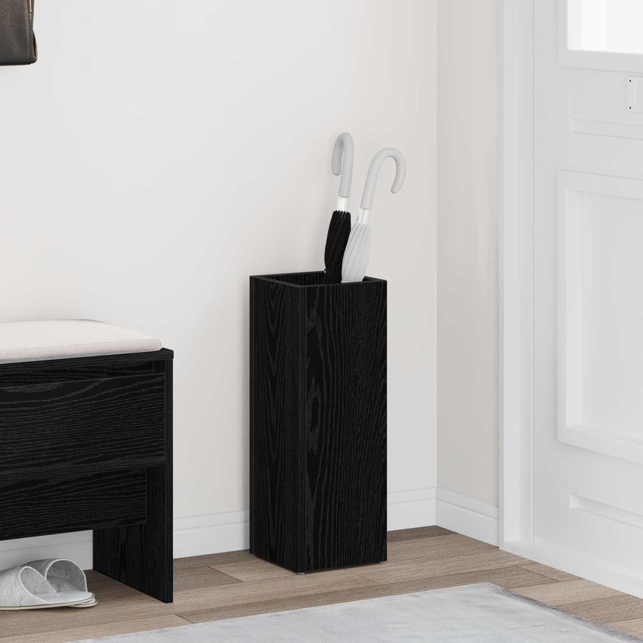 Paraplu Standaard Zwart Eiken 20 x 20 x 55,5 cm Bewerkt hout