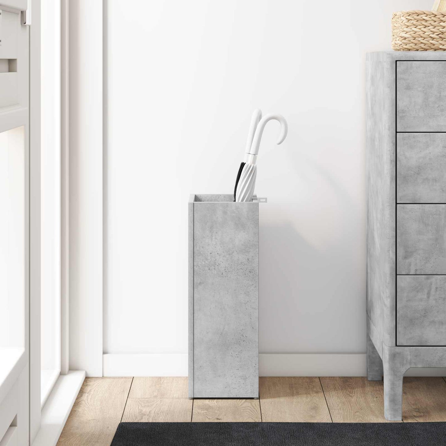 Paraplu Standaard Beton Grijs 20 x 20 x 55,5 cm Bewerkt hout