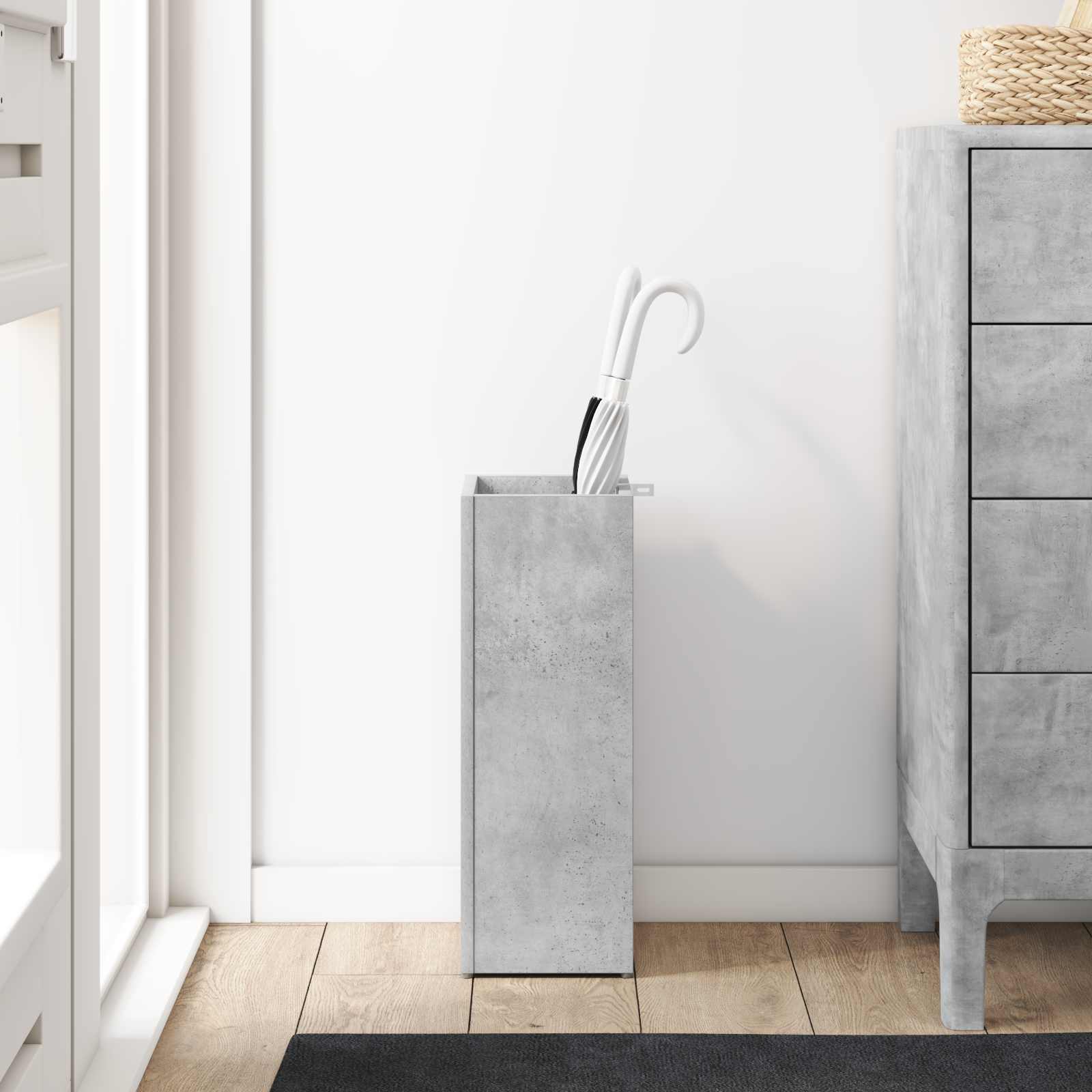 Paraplu Standaard Beton Grijs 20 x 20 x 55,5 cm Bewerkt hout
