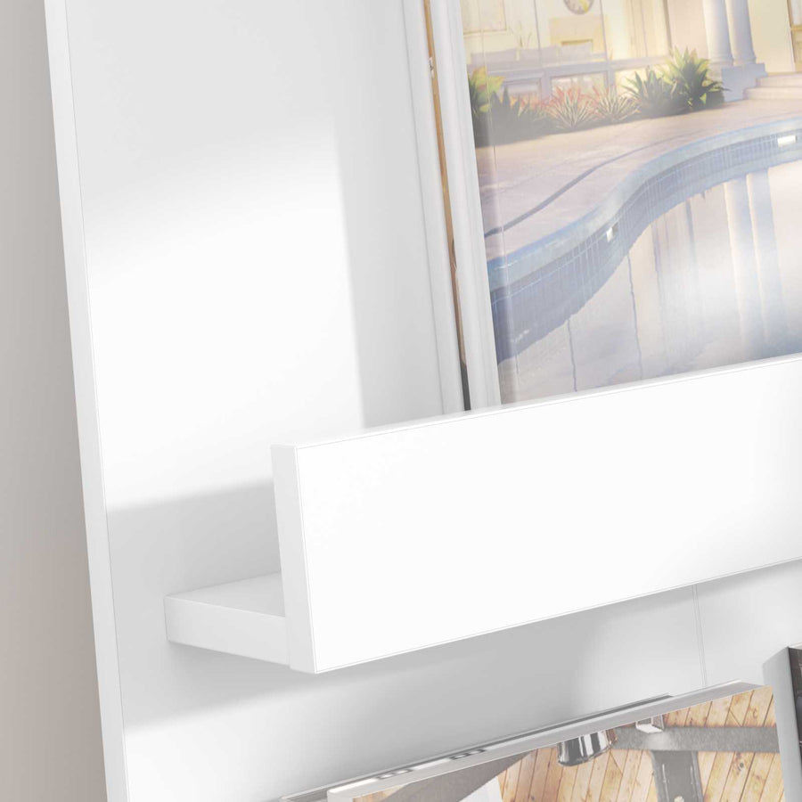 Tijdschrift Rek Met Plank Wit 51 X 11 X 102 Cm Bewerkt Hout