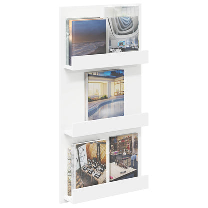 Tijdschrift Rek Met Plank Wit 51 X 11 X 102 Cm Bewerkt Hout