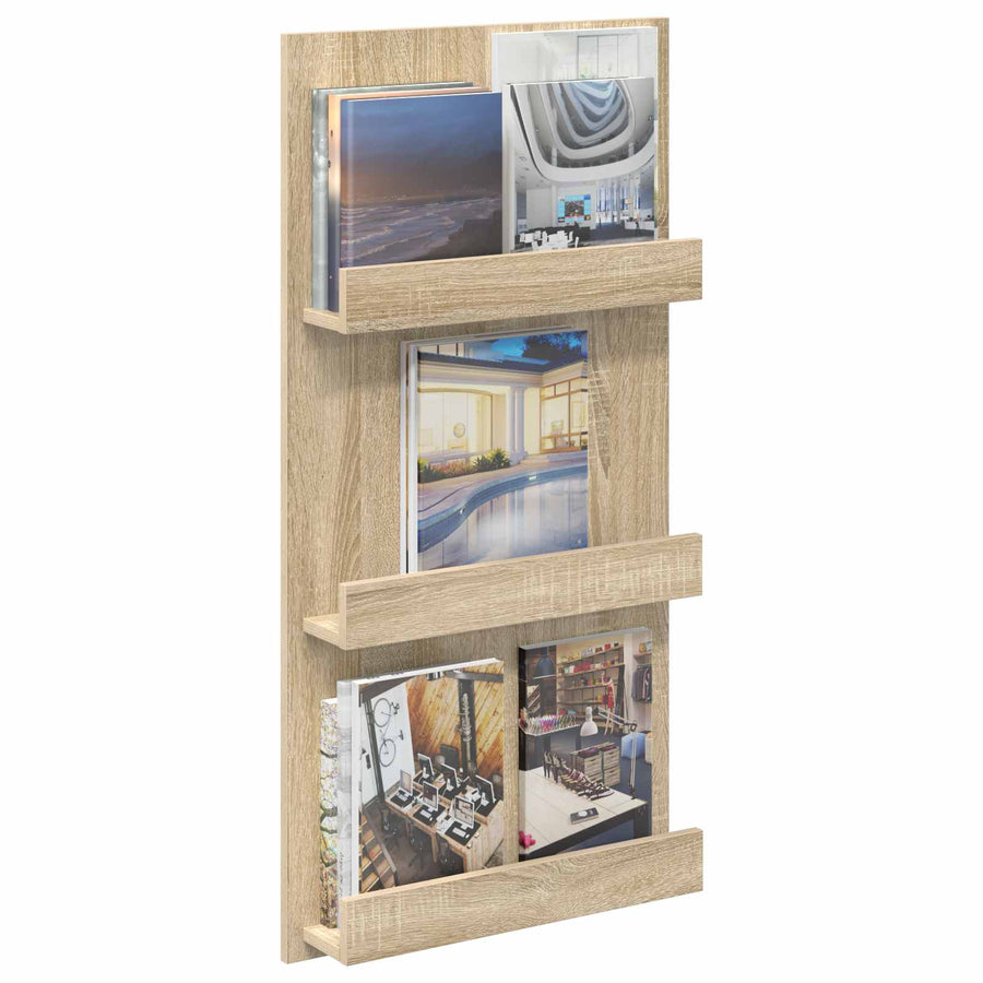 Tijdschrift Rek 51 X 11 X 102 Cm Bewerkt Hout Sonoma eiken