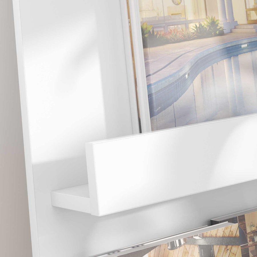 Tijdschrift Rek Met Plank Wit 51 X 11 X 102 Cm Bewerkt Hout