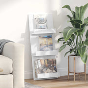 Tijdschriftrek met plank 51x11x102 cm wit bewerkt hout