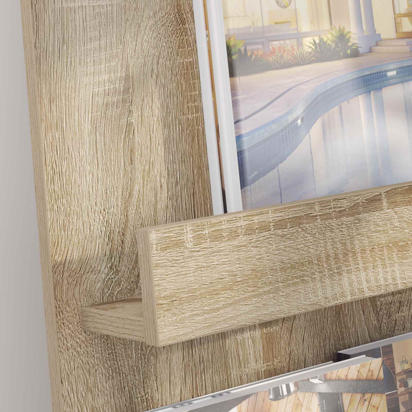 Tijdschrift Rek 51 X 11 X 102 Cm Bewerkt Hout Sonoma eiken