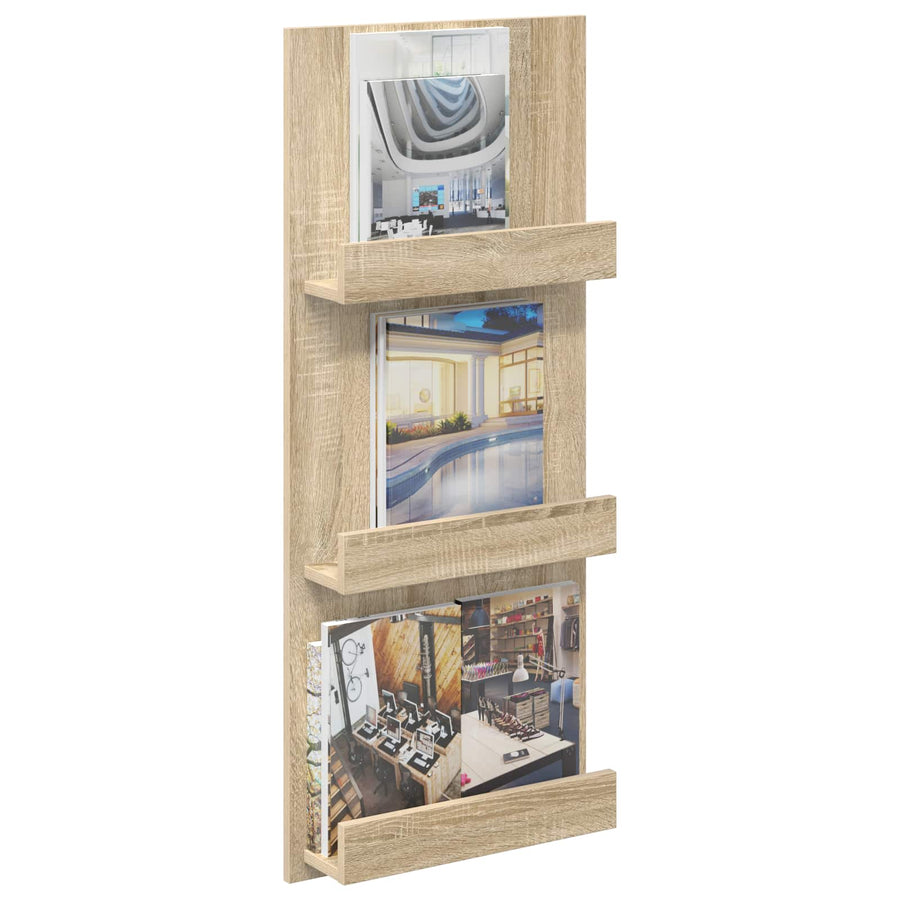 Tijdschrift Rek 51 X 11 X 102 Cm Bewerkt Hout Sonoma eiken