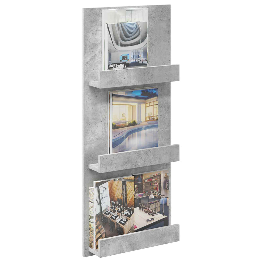 Tijdschrift Rek Beton Grijs 51 X 11 X 102 Cm Bewerkt Hout Betongrijs