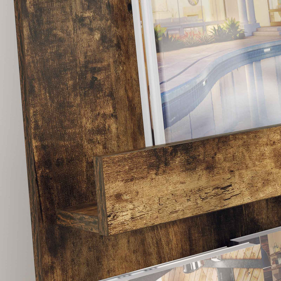 Tijdschrift Rek 51 X 11 X 102 Cm Bewerkt Hout Gerookt eiken