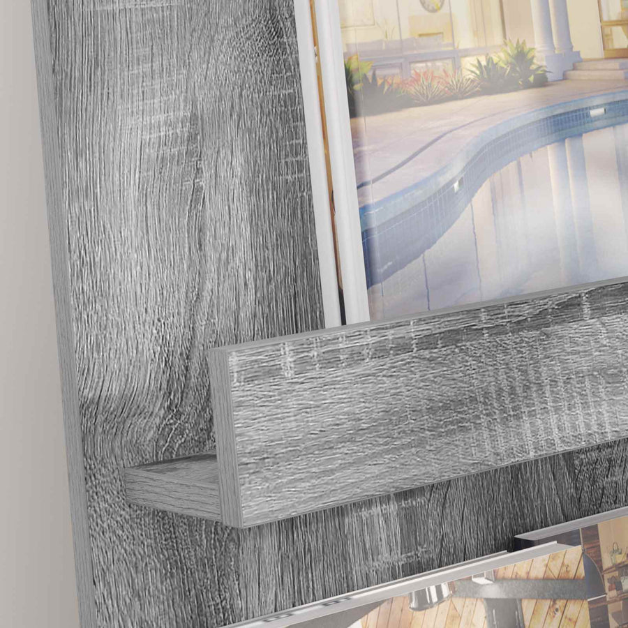Tijdschrift Rek 51 X 11 X 102 Cm Bewerkt Hout Grijs sonoma