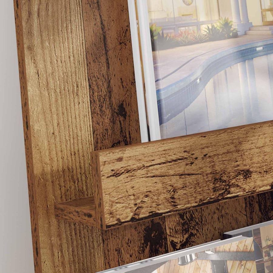 Tijdschrift Rek Met Plank Oudhout 51 X 11 X 102 Cm Bewerkt Hout Oud hout