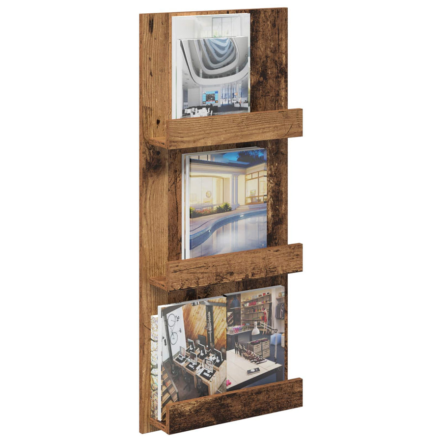 Tijdschrift Rek Met Plank Oudhout 51 X 11 X 102 Cm Bewerkt Hout Oud hout