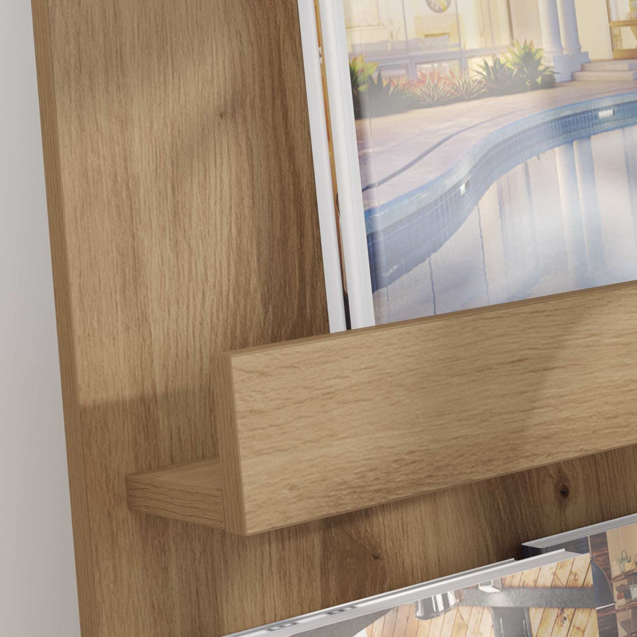 Tijdschrift Rek Artisan Eiken 51 X 11 X 102 Cm Bewerkt Hout artisanaal eikenkleurig