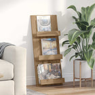 Tijdschriftenrek 51x11x102 cm bewerkt hout eikenkleur