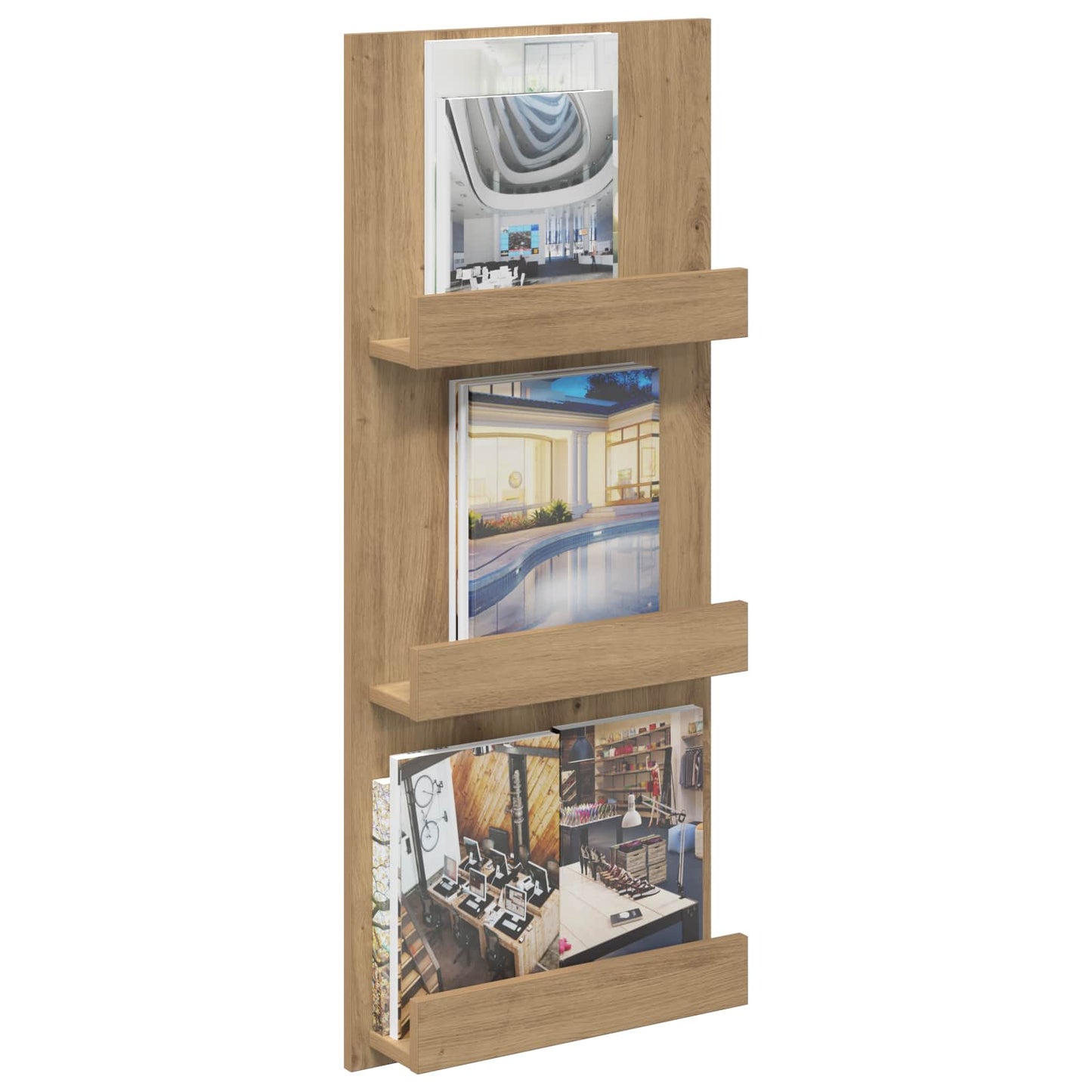 Tijdschrift Rek Artisan Eiken 51 X 11 X 102 Cm Bewerkt Hout artisanaal eikenkleurig