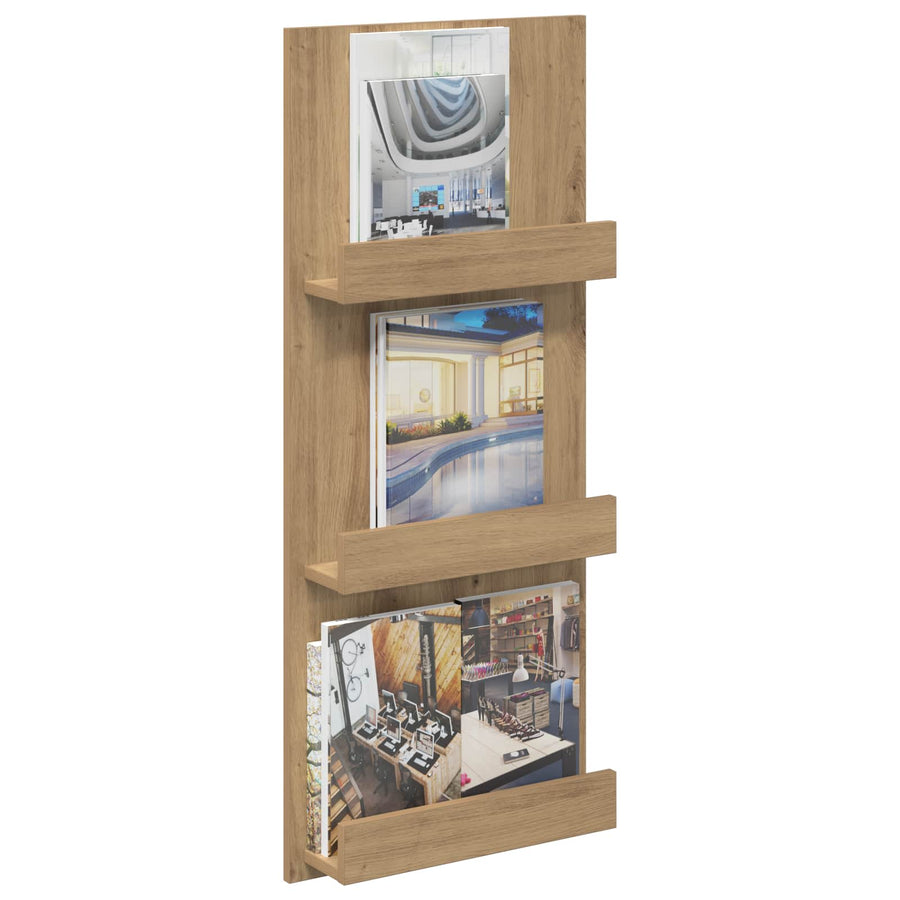 Tijdschrift Rek Artisan Eiken 51 X 11 X 102 Cm Bewerkt Hout artisanaal eikenkleurig