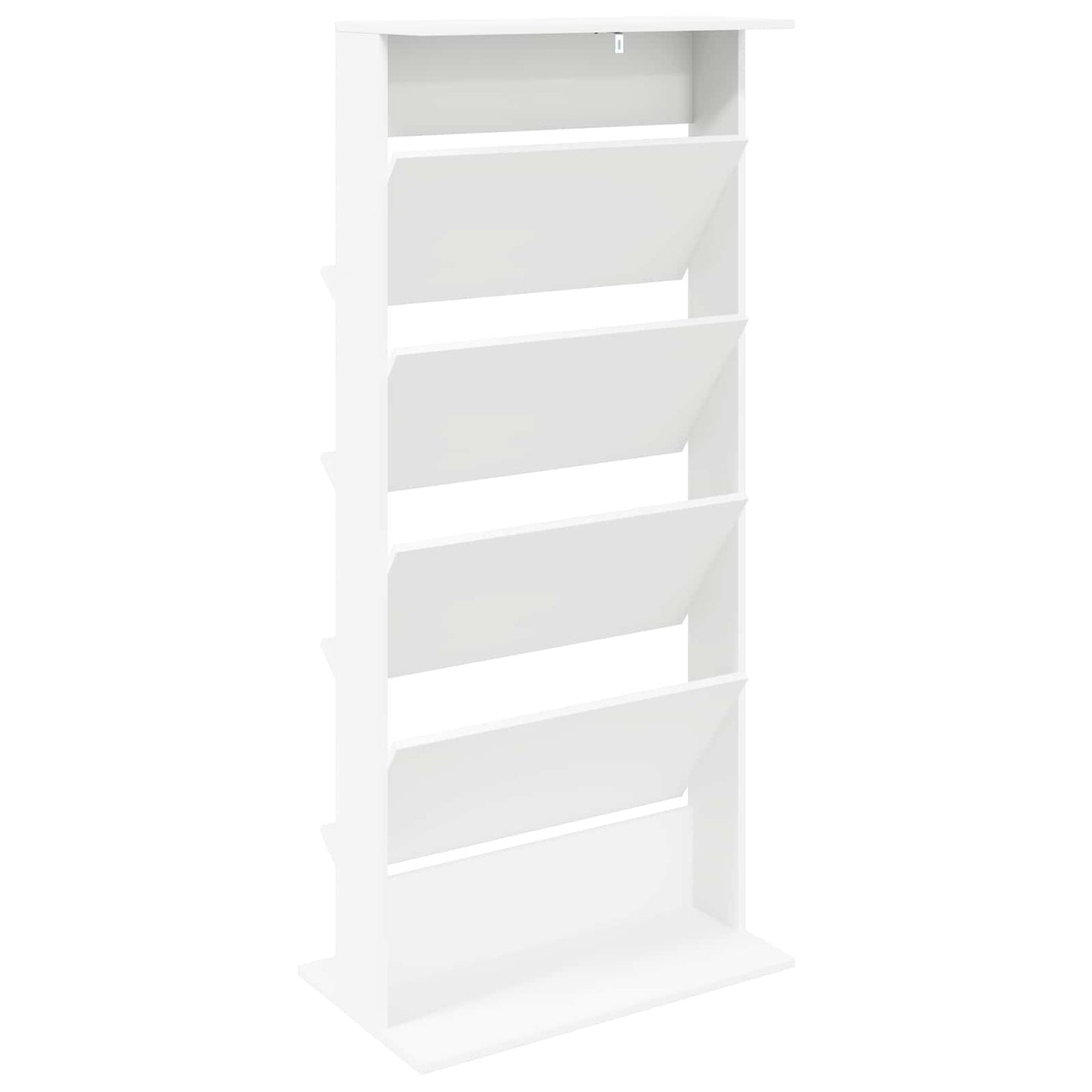 Tijdschrift Rek Met Plank Wit 70 X 41 X 156 Cm Bewerkt Hout