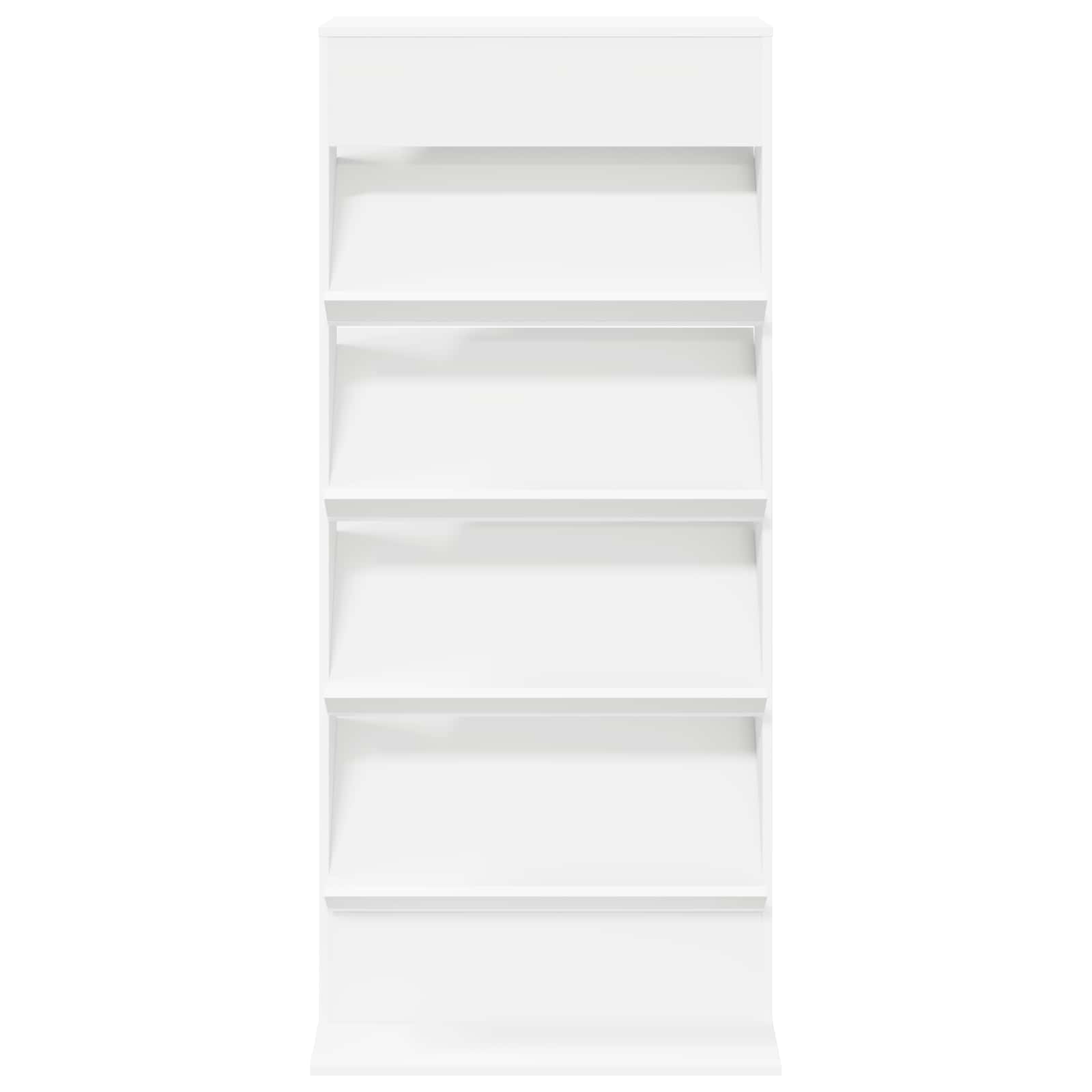 Tijdschrift Rek Met Plank Wit 70 X 41 X 156 Cm Bewerkt Hout