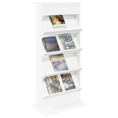 Tijdschrift Rek Met Plank Wit 70 X 41 X 156 Cm Bewerkt Hout
