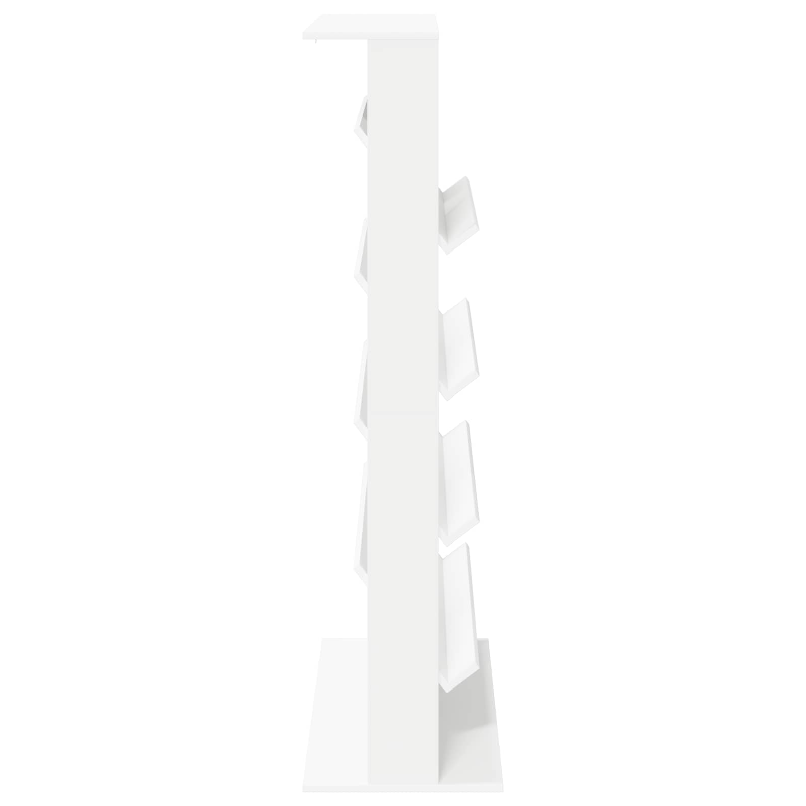 Tijdschrift Rek Met Plank Wit 70 X 41 X 156 Cm Bewerkt Hout
