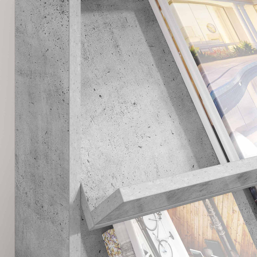 Tijdschrift Rek Beton Grijs Bewerkt Hout Betongrijs