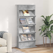 Magazine Rack Concrete Gray 70 x 41 x 156 cm Engineered Wood