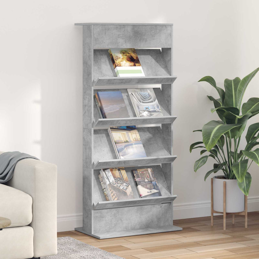 Tijdschrift Rek Beton Grijs Bewerkt Hout Betongrijs