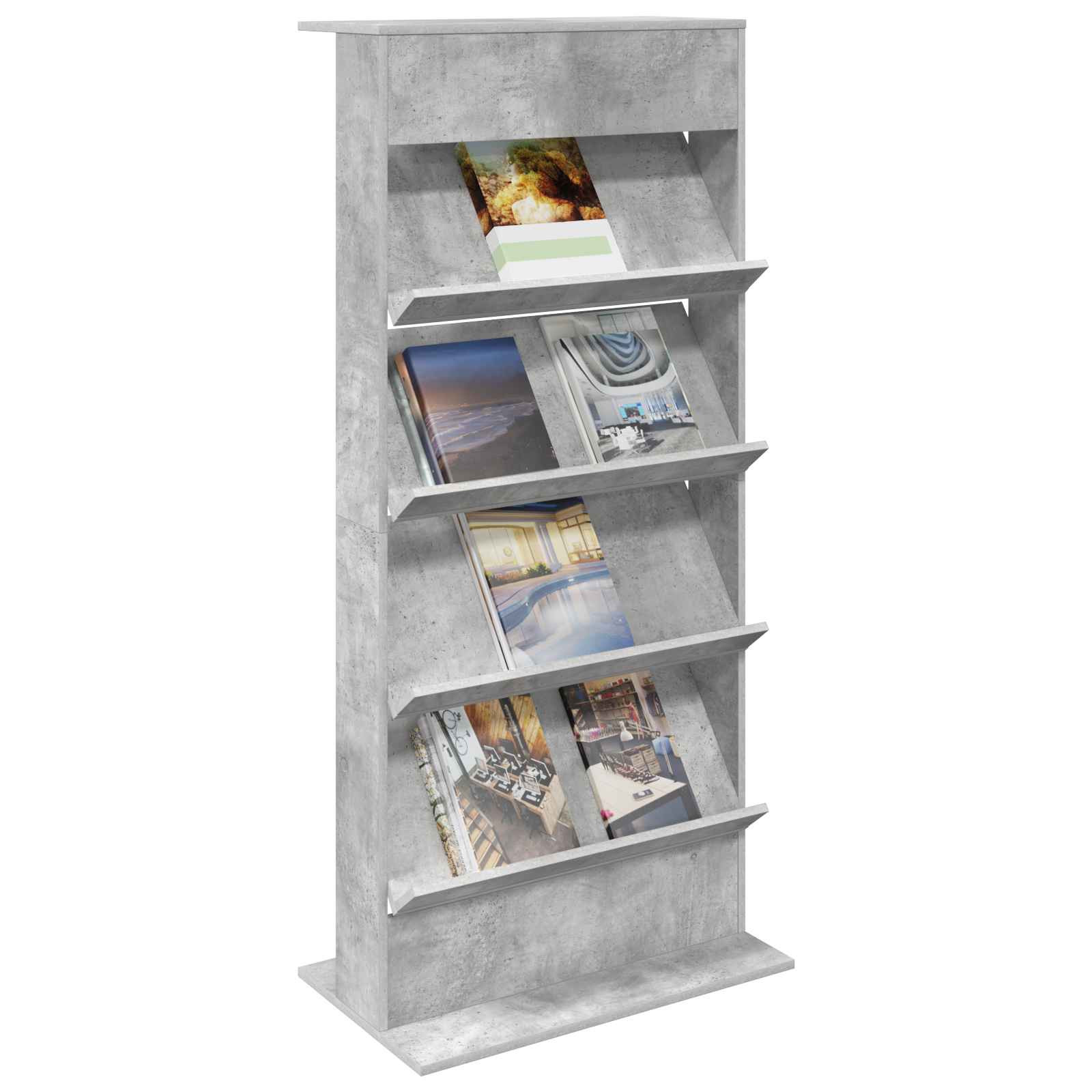 Tijdschrift Rek Beton Grijs Bewerkt Hout Betongrijs