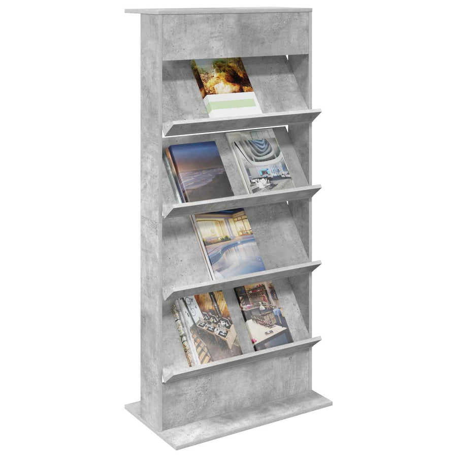 Tijdschrift Rek Beton Grijs Bewerkt Hout Betongrijs