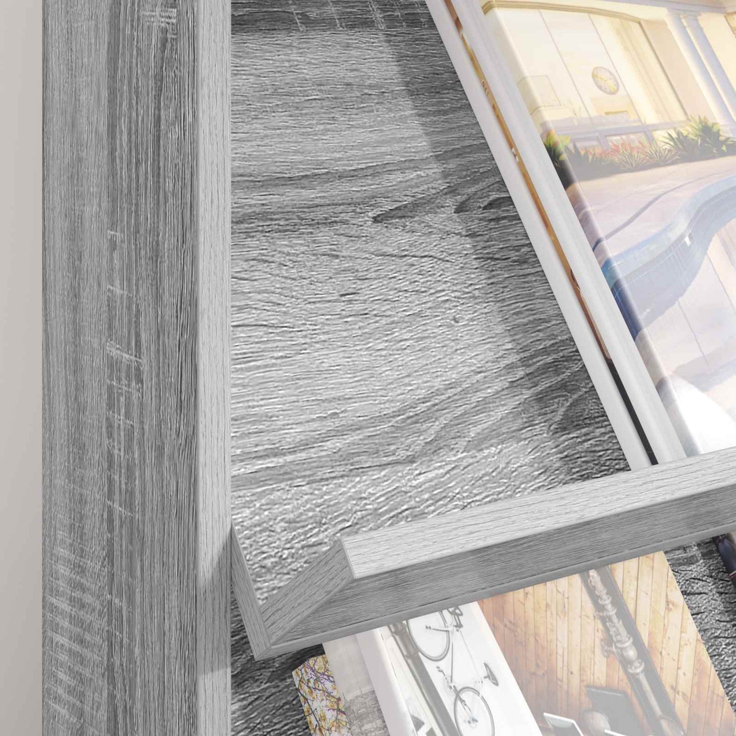 Tijdschrift Rek Bewerkt Hout Grijs sonoma