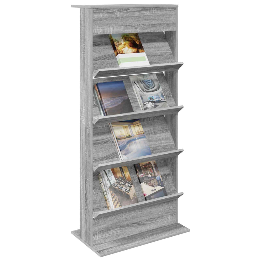 Tijdschrift Rek Bewerkt Hout Grijs sonoma