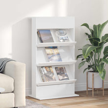 Tijdschrift Rek Met Plank Wit 70 X 41 X 126 Cm Bewerkt Hout