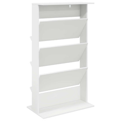 Tijdschrift Rek Met Plank Wit 70 X 41 X 126 Cm Bewerkt Hout