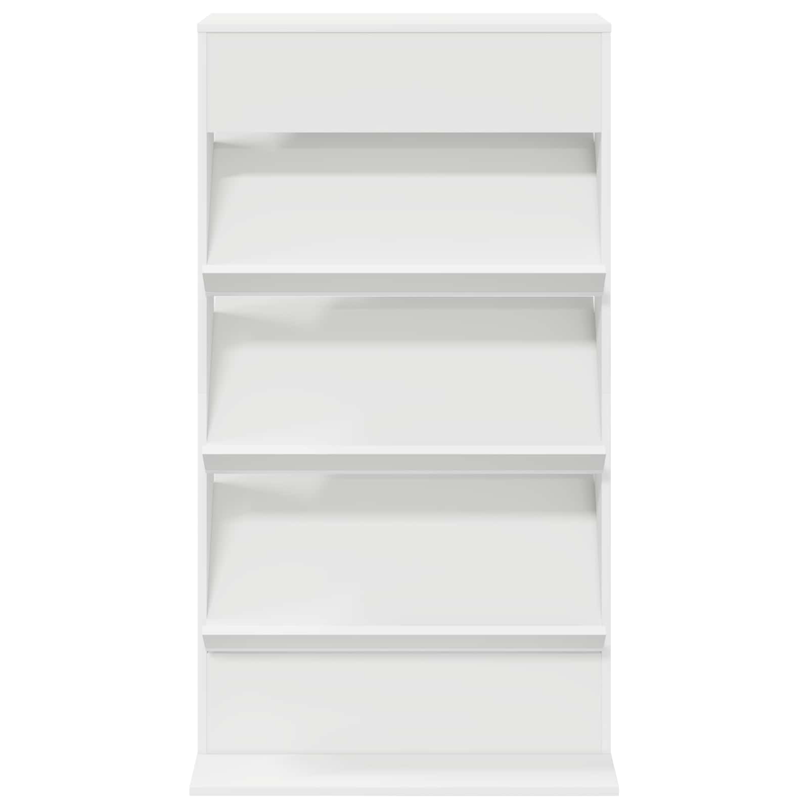 Tijdschrift Rek Met Plank Wit 70 X 41 X 126 Cm Bewerkt Hout