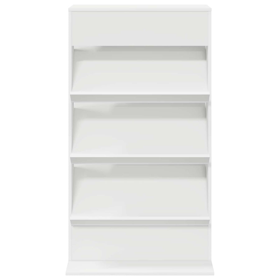 Tijdschrift Rek Met Plank Wit 70 X 41 X 126 Cm Bewerkt Hout