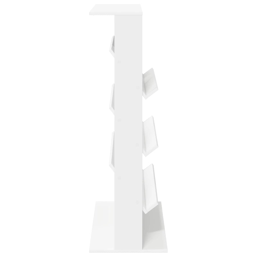 Tijdschrift Rek Met Plank Wit 70 X 41 X 126 Cm Bewerkt Hout