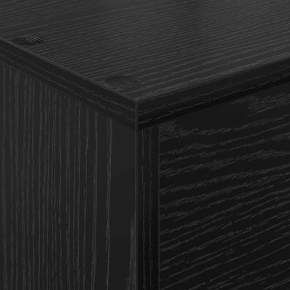 Tijdschrift Rek Zwart Eiken 70 x 41 x 126 cm Bewerkt hout