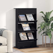 Tijdschriftrek 70x41x126 cm zwart eiken
