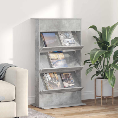 Tijdschrift Rek Beton Grijs 70 x 41 x 126 cm Bewerkt hout