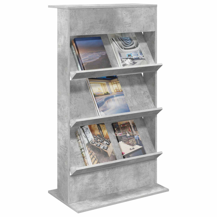Tijdschrift Rek Beton Grijs 70 x 41 x 126 cm Bewerkt hout