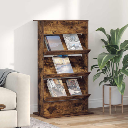 Tijdschrift Rek Gerookt eiken 70 x 41 x 126 cm Bewerkt hout