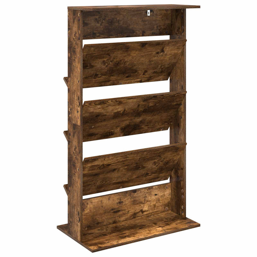 Tijdschrift Rek Gerookt eiken 70 x 41 x 126 cm Bewerkt hout