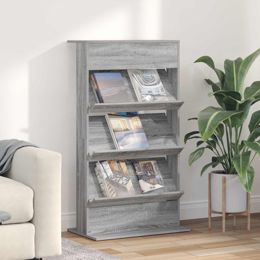 Tijdschrift Rek Grijs Sonoma 70 x 41 x 126 cm Bewerkt hout