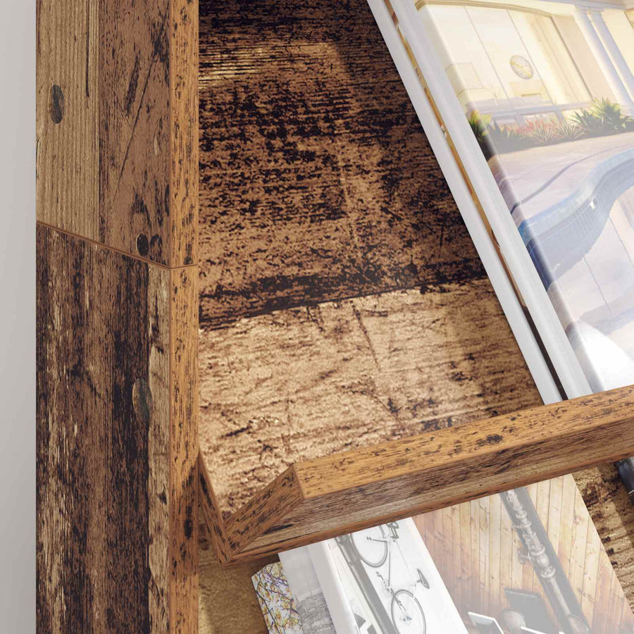 Tijdschrift Rek met plank Oudhout 70 x 41 x 126 cm Bewerkt hout