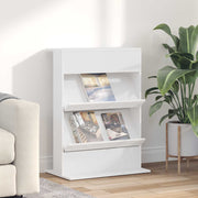 Tijdschriftrek 70x41x96 cm wit bewerkt hout