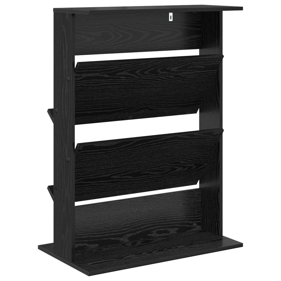 Tijdschrift Rek Zwart Eiken 70 x 41 x 96 cm Bewerkt hout
