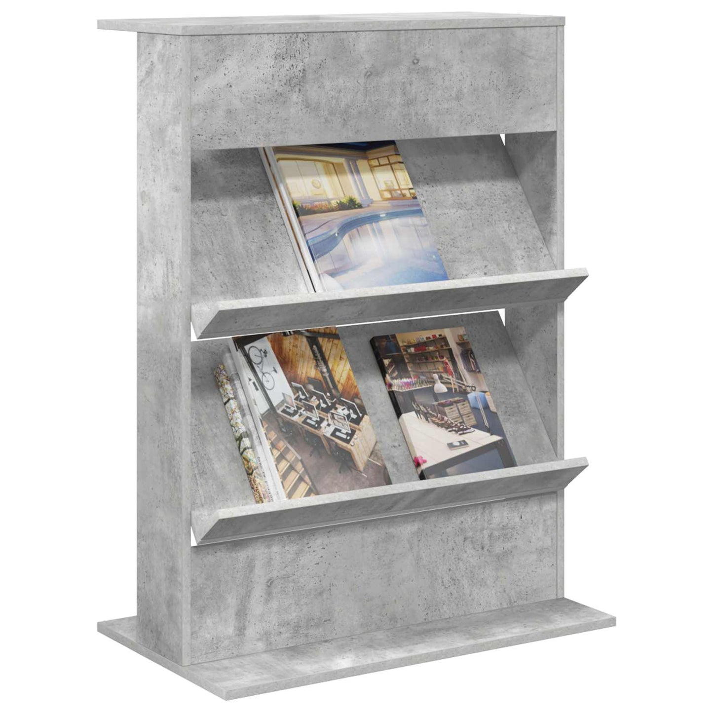 Tijdschrift Rek Beton Grijs 70 x 41 x 96 cm Bewerkt hout