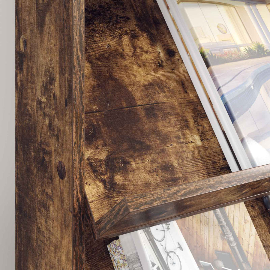 Tijdschrift Rek Gerookt eiken 70 x 41 x 96 cm Bewerkt hout