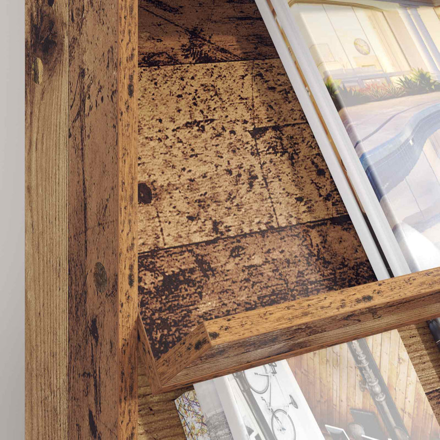 Tijdschrift Rek met plank Oudhout 70 x 41 x 96 cm Bewerkt hout