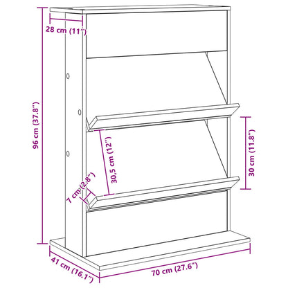 Tijdschrift Rek met plank Oudhout 70 x 41 x 96 cm Bewerkt hout